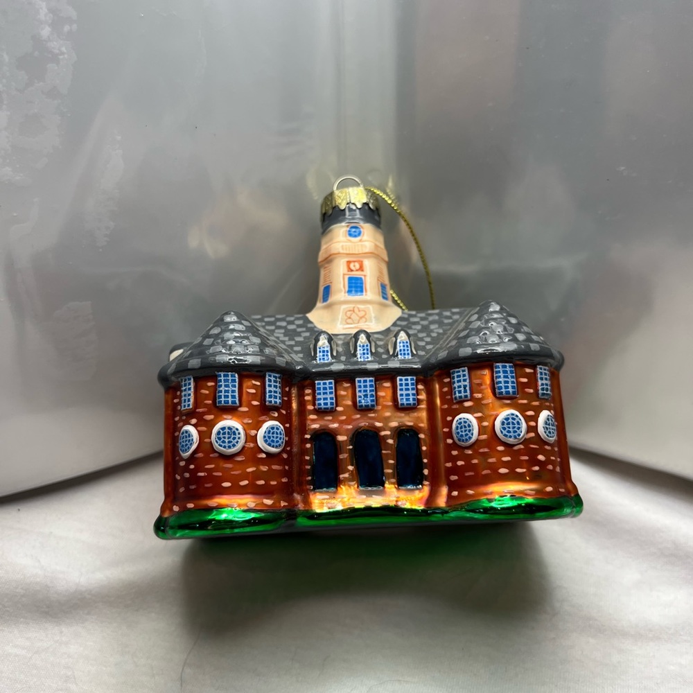 Glass Manor House or Town Hall ornament